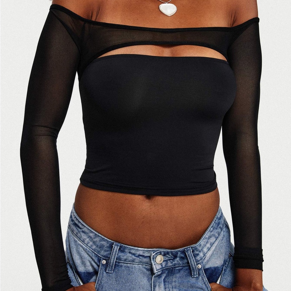 Princess Polly kampton off the shoulder top black